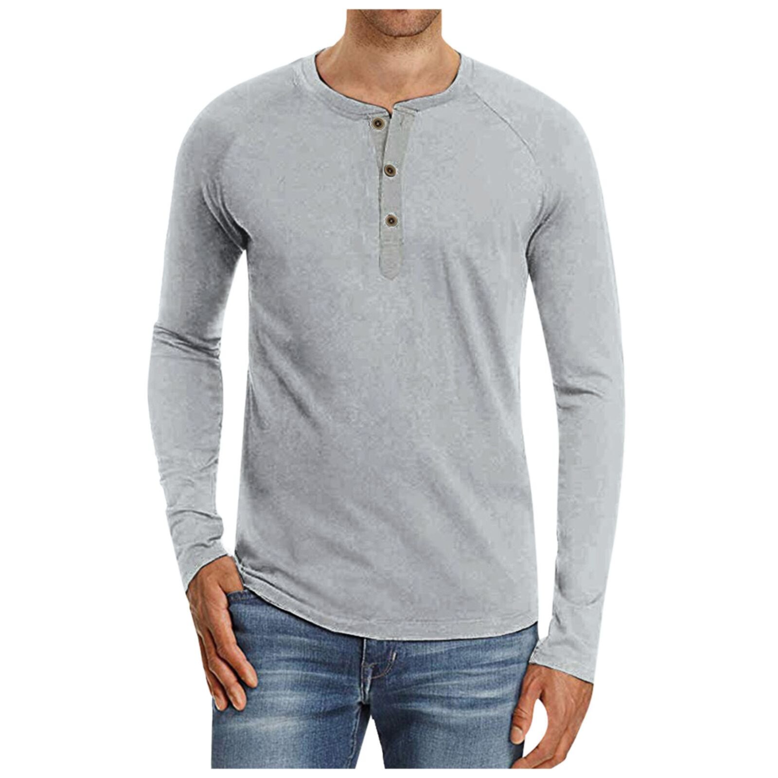 Long sleeve round collar pullover OEM men's leisure shirts